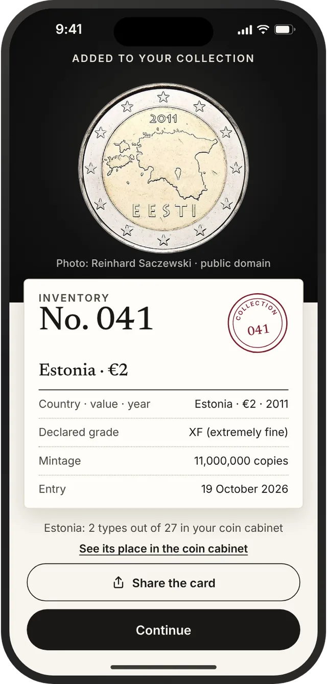 Inventory label No. 041 with its stamp, ready to share.